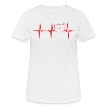 Cat Heartbeat Cat Owner Cat Lovers - - Women's Breathable T-Shirt - white - Front - AI Model Female 172 dark (172cm)