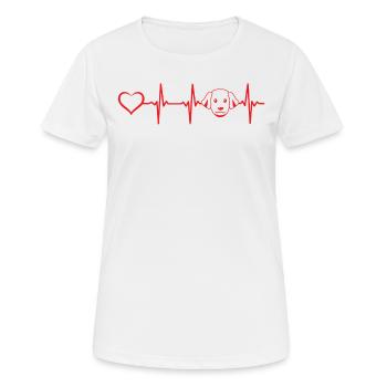 Hund Herzschlag Hund Gesicht - Hundehalter Hundeli - Frauen T-Shirt atmungsaktiv - Weiß - Vorne - AI Model Female 172 dark (172cm)