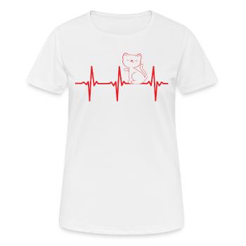 Katze Herzschlag Katzenbesitzer Katzenliebhaber Ni - Frauen T-Shirt atmungsaktiv - Weiß - Vorne - AI Model Female 172 dark (172cm)