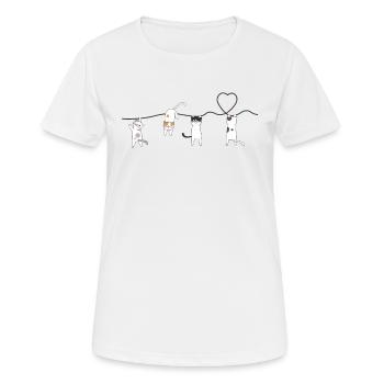 Cat Heartbeat Heart Cat Lovers Cat Ownership - Women's Breathable T-Shirt - white - Front - AI Model Female 172 dark (172cm)