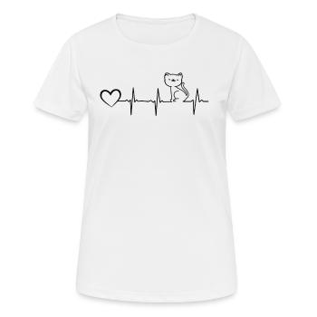 Cat Lovers Cat Heartbeat Heart Cat Ownership - Women's Breathable T-Shirt - white - Front - AI Model Female 172 dark (172cm)