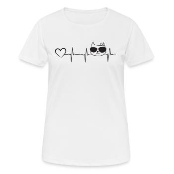 Katzenherzschlag Lustiger Katzenherzschlag - Lusti - Frauen T-Shirt atmungsaktiv - Weiß - Vorne - AI Model Female 172 dark (172cm)