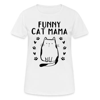 Chat Maman Chat Amoureux Chat Maman - Drôle - T-shirt respirant Femme - blanc - Devant - AI Model Female 172 dark (172cm)