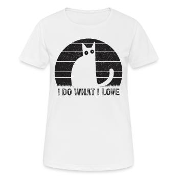 Amoureux des chats Drôles de chats Je fais ce que je li - T-shirt respirant Femme - blanc - Devant - AI Model Female 172 dark (172cm)