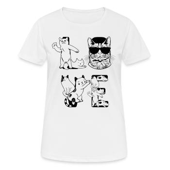 Cat LOVE Cats I Cute Cat Lover - Women's Breathable T-Shirt - white - Front - AI Model Female 172 dark (172cm)