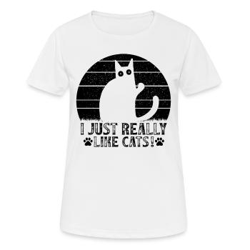 Cat lovers Funny cats I like cats - Women's Breathable T-Shirt - white - Front - AI Model Female 172 dark (172cm)