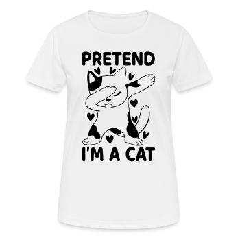 Propriétaire de chat Je fais semblant d’être un chat - T-shirt respirant Femme - blanc - Devant - AI Model Female 172 dark (172cm)