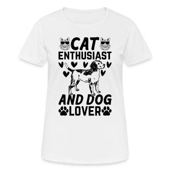 Propriétaires de chiens Amoureux des chats I Amoureux des chats et - T-shirt respirant Femme - blanc - Devant - AI Model Female 172 dark (172cm)