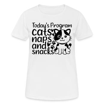 Chats mignons I Programme d’aujourd’hui Cats Nicker - T-shirt respirant Femme - blanc - Devant - AI Model Female 172 dark (172cm)