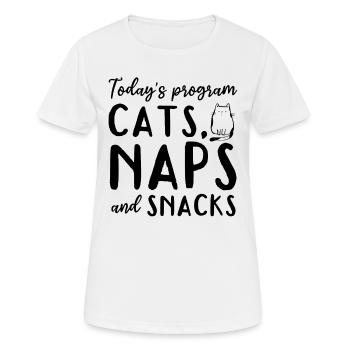 Chats mignons I Programme d’aujourd’hui Cats Nicker - T-shirt respirant Femme - blanc - Devant - AI Model Female 172 dark (172cm)