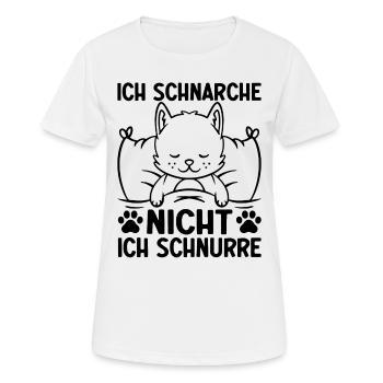 Ich schnarche nicht, Ich schnurre I Lustige Katze - Frauen T-Shirt atmungsaktiv - Weiß - Vorne - AI Model Female 172 dark (172cm)
