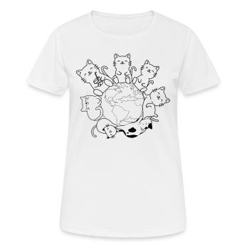 Cats On Earth I Cat Lovers Cats on Earth - Ni - Women's Breathable T-Shirt - white - Front - AI Model Female 172 dark (172cm)
