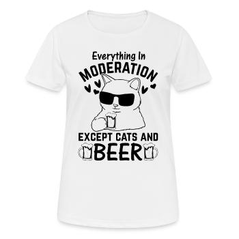 Alles in Maßen außer Katzen und Bier I Funny Cat - Frauen T-Shirt atmungsaktiv - Weiß - Vorne - AI Model Female 172 dark (172cm)