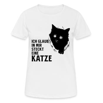 Je pense qu’il y a un chat en moi I Drôle de chat - T-shirt respirant Femme - blanc - Devant - AI Model Female 172 dark (172cm)