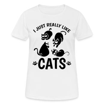 Amoureux des chats Propriétaire de chats Mignons Chats Ic - T-shirt respirant Femme - blanc - Devant - AI Model Female 172 dark (172cm)