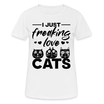 Amoureux des chats Propriétaire de chats Mignons Chats Ic - T-shirt respirant Femme - blanc - Devant - AI Model Female 172 dark (172cm)