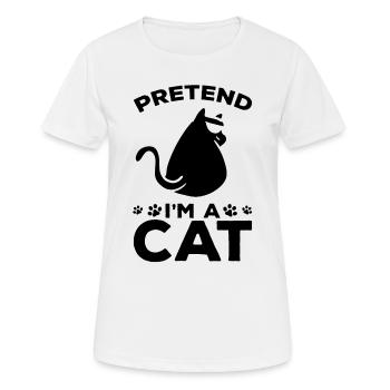 Cat Lover Funny Cat Memes I pretend - Women's Breathable T-Shirt - white - Front - AI Model Female 172 dark (172cm)