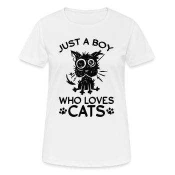 Just a boy who loves cats - Women's Breathable T-Shirt - white - Front - AI Model Female 172 dark (172cm)
