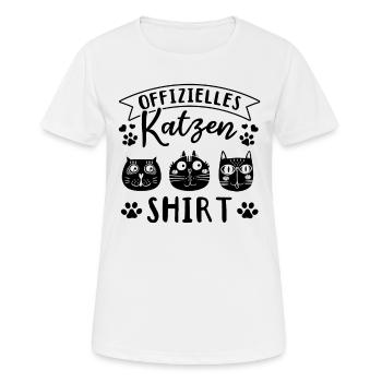 Katzen Lustige Katze I Offizielles Katzen - Frauen T-Shirt atmungsaktiv - Weiß - Vorne - AI Model Female 172 dark (172cm)