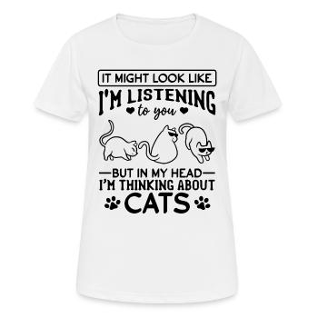 Propriétaire de chat Amoureux des chats Chats mignons I - T-shirt respirant Femme - blanc - Devant - AI Model Female 172 dark (172cm)