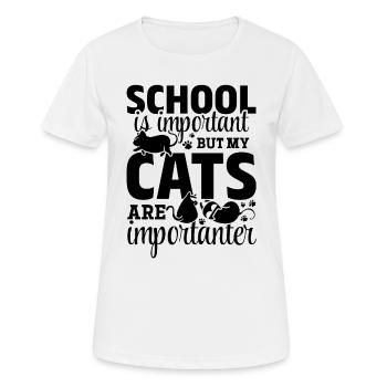 L’école est importante, mais mes chats sont importants - T-shirt respirant Femme - blanc - Devant - AI Model Female 172 dark (172cm)