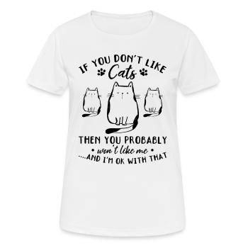 Amoureux des chats Propriétaires de chats Chats mignons - - T-shirt respirant Femme - blanc - Devant - AI Model Female 172 dark (172cm)