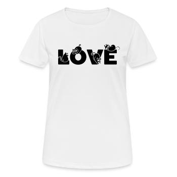 Amoureux des chats Amour des chats Propriétaire de chats Niedlic - T-shirt respirant Femme - blanc - Devant - AI Model Female 172 dark (172cm)