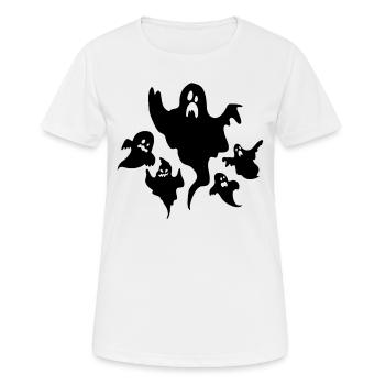Ghost Halloween Funny Halloween Ghosts - Women's Breathable T-Shirt - white - Front - AI Model Female 172 dark (172cm)