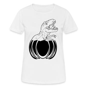 Citrouille avec dinosaure Citrouille Drôle Halloween Mar - T-shirt respirant Femme - blanc - Devant - AI Model Female 172 dark (172cm)