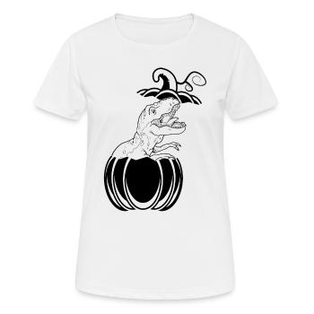 Kürbis mit Dinosaurier Kürbis lustig Halloween Kür - Frauen T-Shirt atmungsaktiv - Weiß - Vorne - AI Model Female 172 dark (172cm)