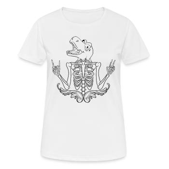 Halloween Skeleton with Dino Head Dinosaur Skeleton - Women's Breathable T-Shirt - white - Front - AI Model Female 172 dark (172cm)
