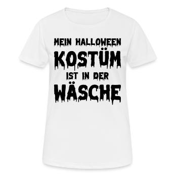 Mein Halloween Kostüm ist in der Wäsche Hallowee - Frauen T-Shirt atmungsaktiv - Weiß - Vorne - AI Model Female 172 dark (172cm)