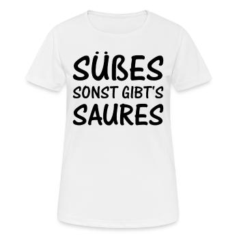 Halloween Sprüche I Süßes Sonst Gibt's Saures - Frauen T-Shirt atmungsaktiv - Weiß - Vorne - AI Model Female 172 dark (172cm)