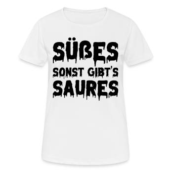 Halloween Süßes Sonst Gibt's Saures - Frauen T-Shirt atmungsaktiv - Weiß - Vorne - AI Model Female 172 dark (172cm)