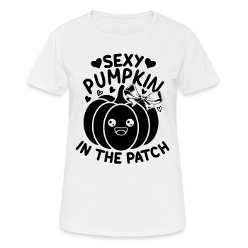 Sexy Pumpkin in Patch - Halloween Pumpkin - Women's Breathable T-Shirt - white - Front - AI Model Female 172 dark (172cm)
