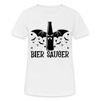 Halloween Bier Fledermaus Bier Sauger - Halloween - Frauen T-Shirt atmungsaktiv - Weiß - Vorne - AI Model Female 172 dark (172cm)