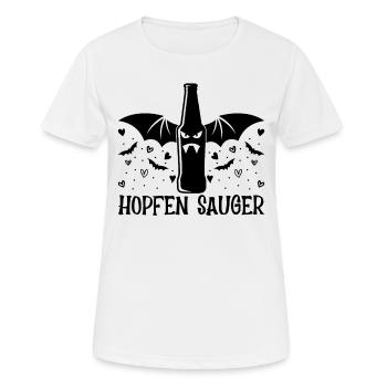 Halloween Bier Fledermaus Hopfen Sauger - Hallowee - Frauen T-Shirt atmungsaktiv - Weiß - Vorne - AI Model Female 172 dark (172cm)