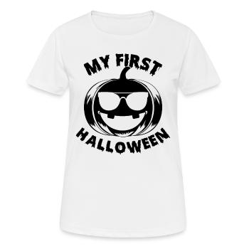 Halloween Baby Ma première baby shower d’Halloween - T-shirt respirant Femme - blanc - Devant - AI Model Female 172 dark (172cm)