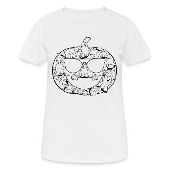 Halloween Ghost Pumpkin I Halloween Ghost - Women's Breathable T-Shirt - white - Front - AI Model Female 172 dark (172cm)