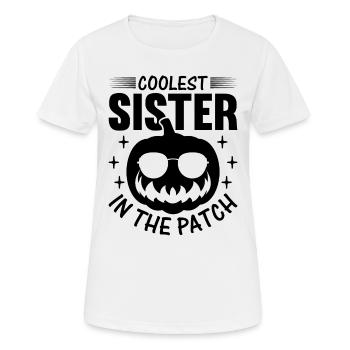 Halloween Coolest Sister dans le Patch I Sister Pum - T-shirt respirant Femme - blanc - Devant - AI Model Female 172 dark (172cm)