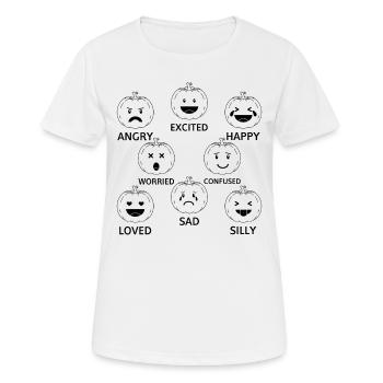Halloween Pumpkins Funny Halloween Pumpkin Emotion - Women's Breathable T-Shirt - white - Front - AI Model Female 172 dark (172cm)