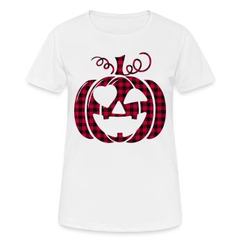 Halloween Pumpkin Red Pattern Pumpkin Funny Pumpki - Frauen T-Shirt atmungsaktiv - Weiß - Vorne - AI Model Female 172 dark (172cm)