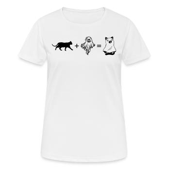 Halloween Cat Ghost I Cat + Ghost = Halloween Ghos - Women's Breathable T-Shirt - white - Front - AI Model Female 172 dark (172cm)