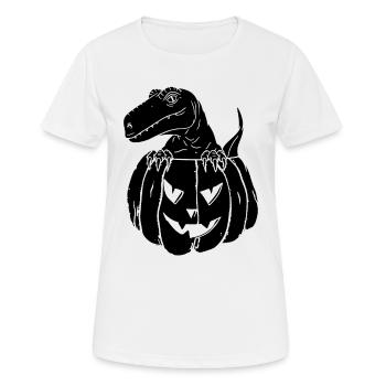 Halloween Pumpkin Dinosaur Funny Pumpkin Dino - Frauen T-Shirt atmungsaktiv - Weiß - Vorne - AI Model Female 172 dark (172cm)