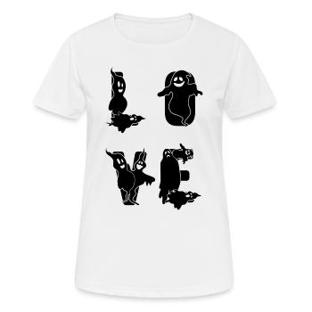 Halloween LOVE Ghosts Halloween Ghosts - Women's Breathable T-Shirt - white - Front - AI Model Female 172 dark (172cm)