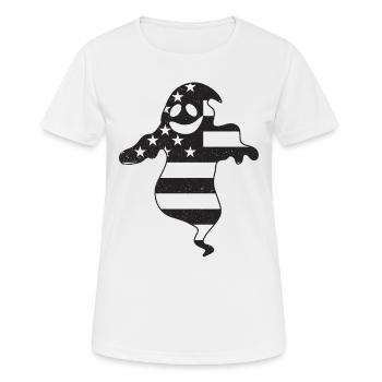 Halloween Ghost America Flag Ghost - Frauen T-Shirt atmungsaktiv - Weiß - Vorne - AI Model Female 172 dark (172cm)