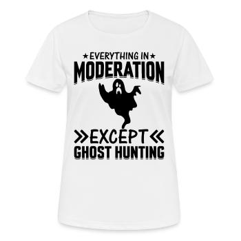 Halloween - Tout avec modération sauf le fantôme - T-shirt respirant Femme - blanc - Devant - AI Model Female 172 dark (172cm)