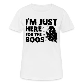 Fantôme d’Halloween - Je suis juste ici pour les boos - T-shirt respirant Femme - blanc - Devant - AI Model Female 172 dark (172cm)