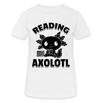 Axolotl Reading Book Lover Book Reading Axolotl - Frauen T-Shirt atmungsaktiv - Weiß - Vorne - AI Model Female 172 dark (172cm)