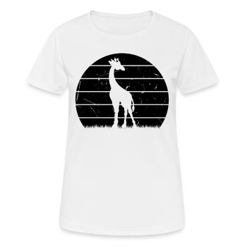 Giraffe Sunset Giraffe Lover Cute Giraffe - Frauen T-Shirt atmungsaktiv - Weiß - Vorne - AI Model Female 172 dark (172cm)